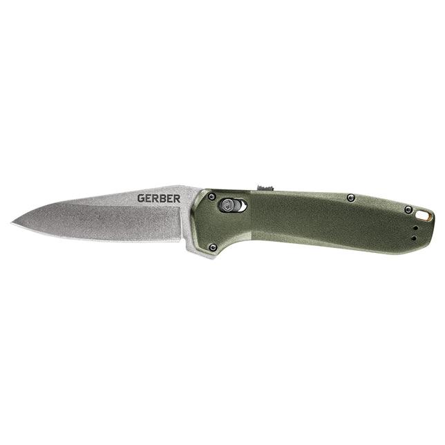Gerber Highbrow Pivot Lock A/O Green Aluminum Stonewash 7Cr17MoV - Knives.mx