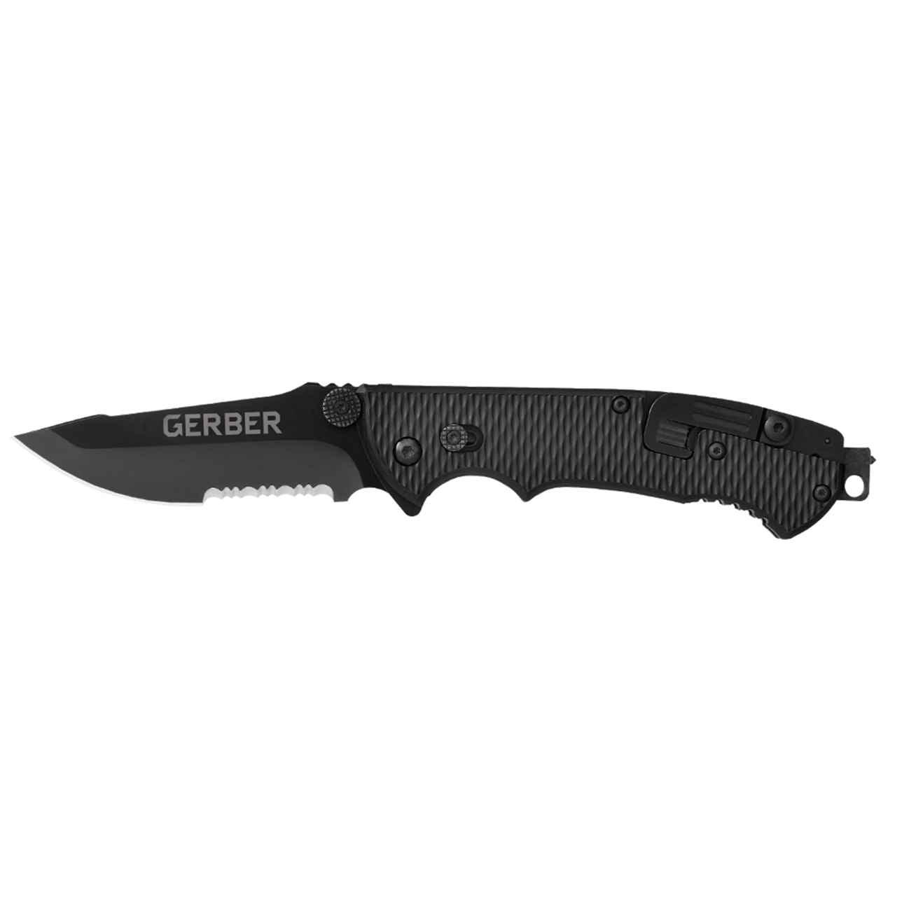 Gerber Hinderer CLS Textured GFN Black Finish Serrated 440A - Knives.mx