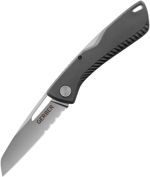 Gerber Sharkbelly Gray GRN Satin Sheepsfoot Serrated 420HC