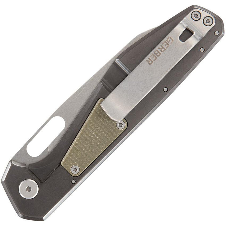 Gerber Slimsada Framelock Olive Green Micarta Stonewashed D2 - Knives.mx