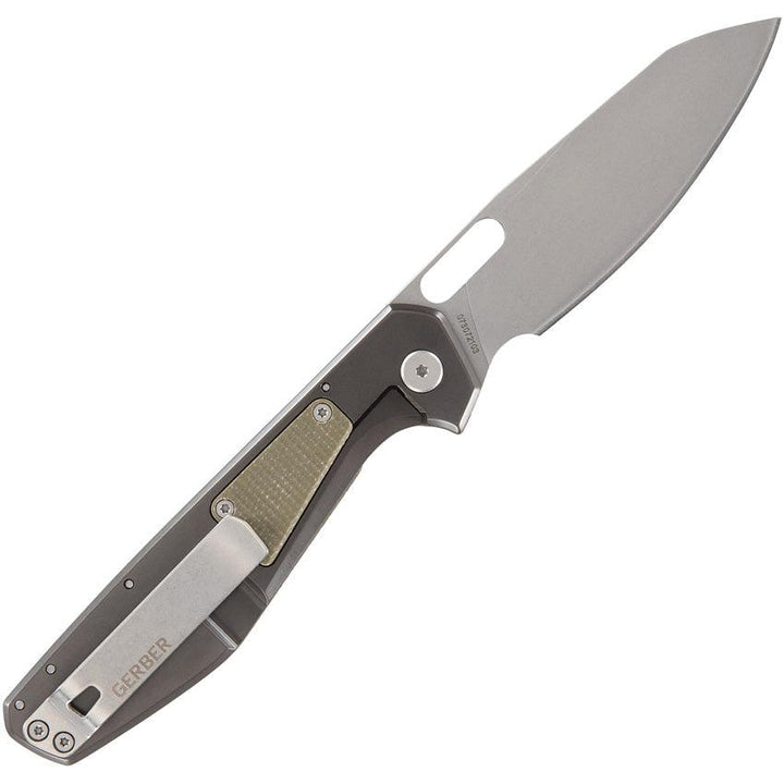 Gerber Slimsada Framelock Olive Green Micarta Stonewashed D2 - Knives.mx