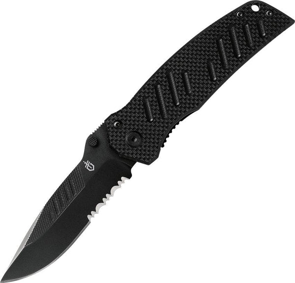 Gerber Swagger Framelock Black G10 Coated Serrated 7Cr17MoV - Knives.mx