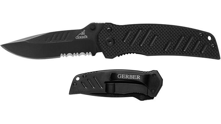 Gerber Swagger Framelock Black G10 Coated Serrated 7Cr17MoV - Knives.mx