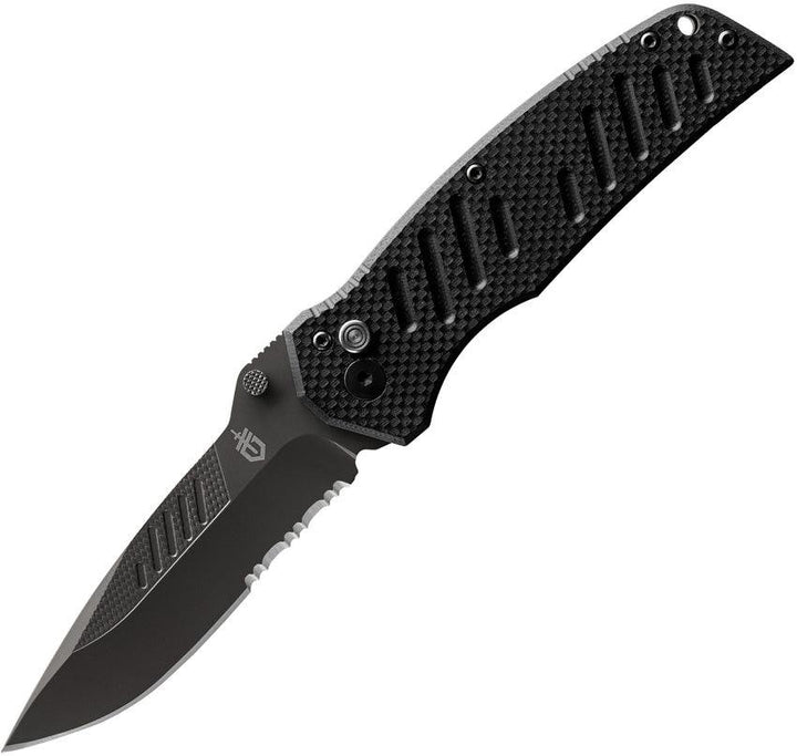 Gerber Swagger Plunge Lock A/O Black G10 Serrated 7Cr17MoV - Knives.mx