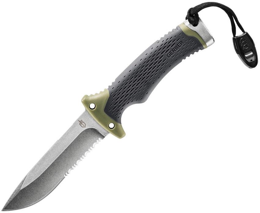 Gerber Ultimate Fixed Blade Green Rubber Serrated 7Cr Stainless Steel - Knives.mx