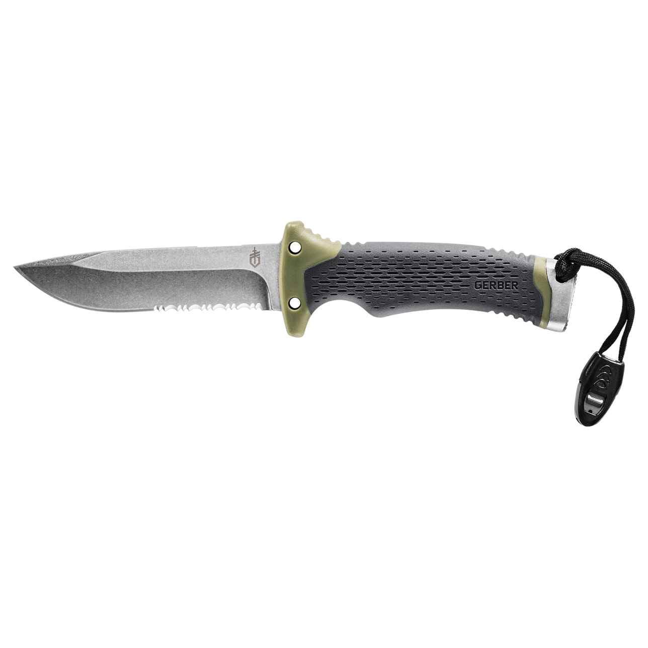 Gerber Ultimate Fixed Blade Green Rubber Serrated 7Cr Stainless Steel - Knives.mx