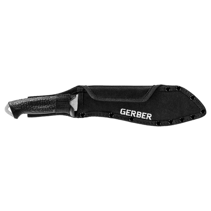 Gerber Versafix Machete Black Rubber Stonewash Stainless Sawback Blade - Knives.mx