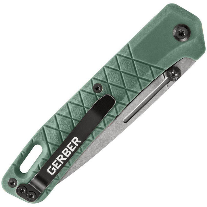 Gerber Zilch Linerlock Green GFN Stonewash Blade - Knives.mx