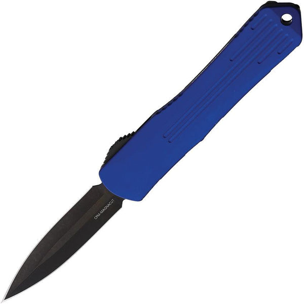 Heretic Knives Auto Manticore S OTF Blue Anodized Aluminum Black CPM MagnaCut - Knives.mx