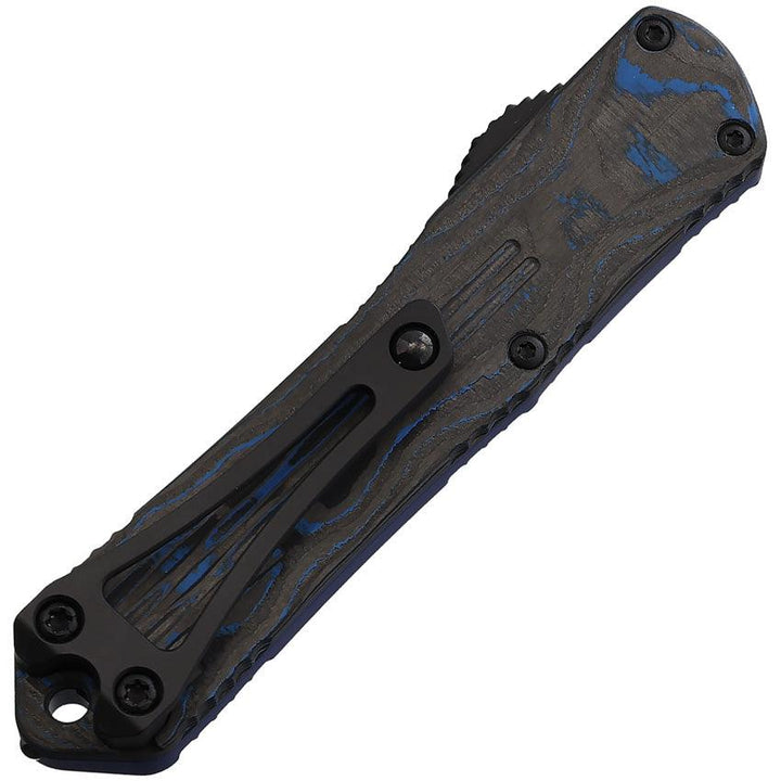 Heretic Knives Auto Manticore S OTF Blue Anodized Aluminum Black CPM MagnaCut - Knives.mx