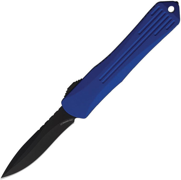 Heretic Knives Auto Manticore S OTF Blue Anodized Aluminum Black CPM MagnaCut - Knives.mx