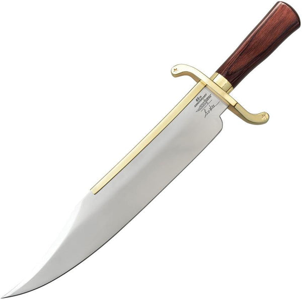 Hibben 65th Anniversary West Brown Pakkawood Bowie Mirror Finish Stainless Blade - Knives.mx