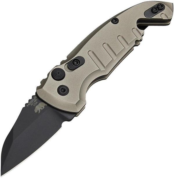 Hogue Auto A01 Microswitch Button Matte Flat Dark Earth Aluminum Cerakote CPM 154 - Knives.mx