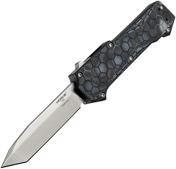 Hogue Auto Compound OTF Black G10 G-Mascus Tumbled Tanto CPM S30V - Knives.mx