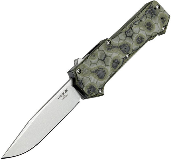 Hogue Auto Compound OTF Green G10 G-Mascus Tumbled CPM S30V - Knives.mx