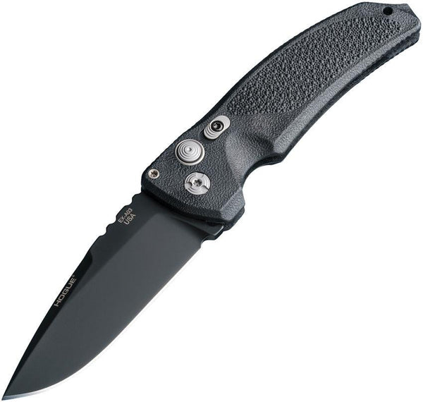 Hogue Auto Ex-A03 Button Lock Black Polymer Cerakote Drop Point CPM 154 - Knives.mx