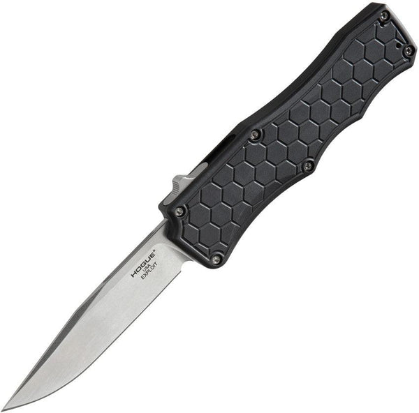 Hogue Auto Exploit Out-The-Front Black Anodized Aluminum Tumbled Clip Point CPM S30V - Knives.mx