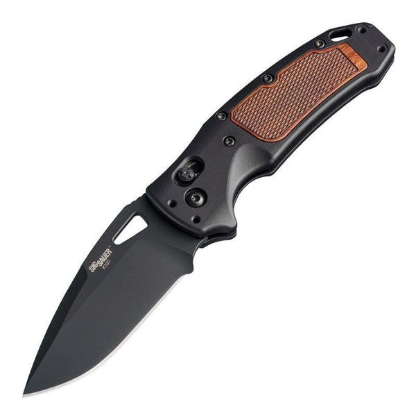 Hogue K320 Able Lock Black Aluminum & Walnut Insert Drop Point Cerakote S30V - Knives.mx