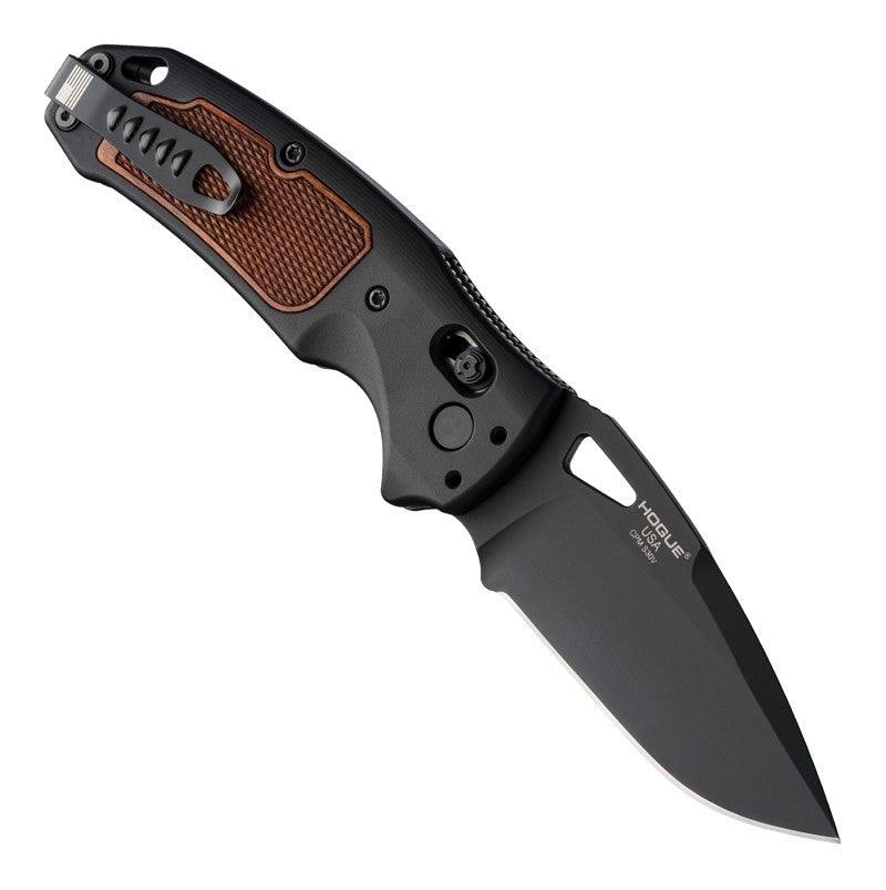 Hogue K320 Able Lock Black Aluminum & Walnut Insert Drop Point Cerakote S30V - Knives.mx
