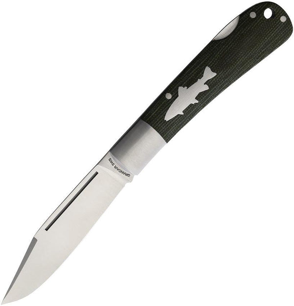 HPA SWS Salmon Lockback Green Micarta Satin Clip Point VG-10 - Knives.mx