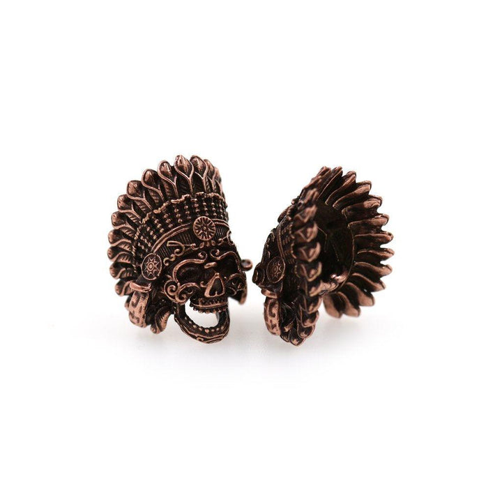 INDIAN CHIEF SKULL SPACER BEADS,PARACORD, LANYARD 17X22MM - Knives.mx