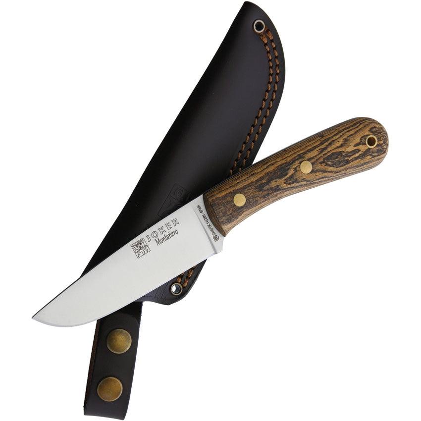 Joker Montañero Fixed Blade Bocote Wood Satin 14C28N Sandvik - Knives.mx
