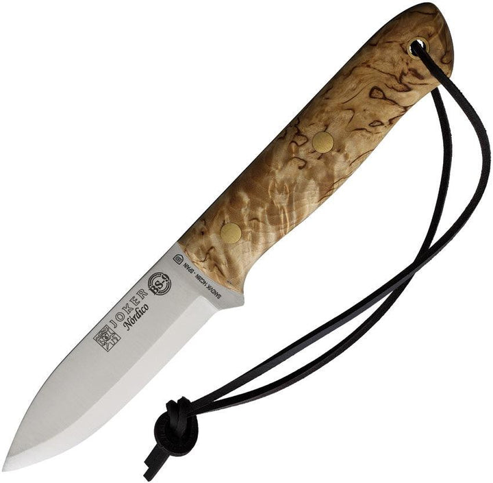 Joker Nordico Fixed Blade Curly Birch Satin 14C28N Sandvik - Knives.mx