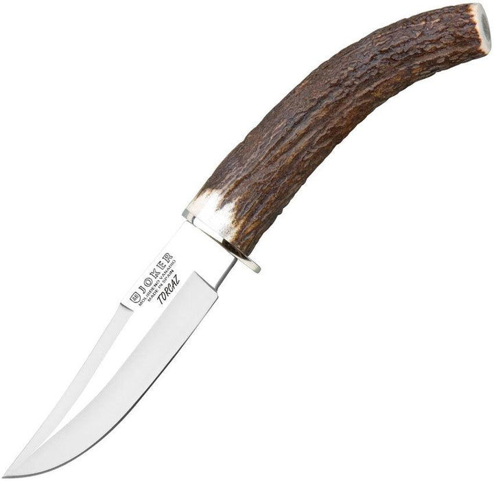 Joker Torcaz Fixed Blade Stag Handle Satin Vanadium Molybdenum Steel Blade - Knives.mx