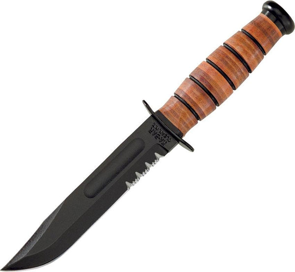 Ka Bar Army Fighting Serrated Knife Leather Sheath - Knives.mx