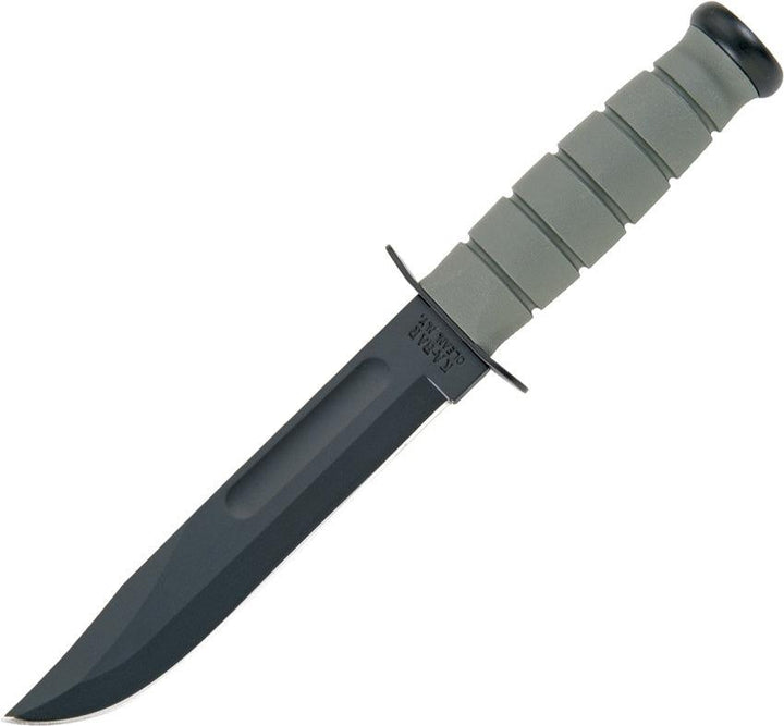 Ka Bar Fighting Plain Edge Knife Foliage Green Nylon Sheath - Knives.mx