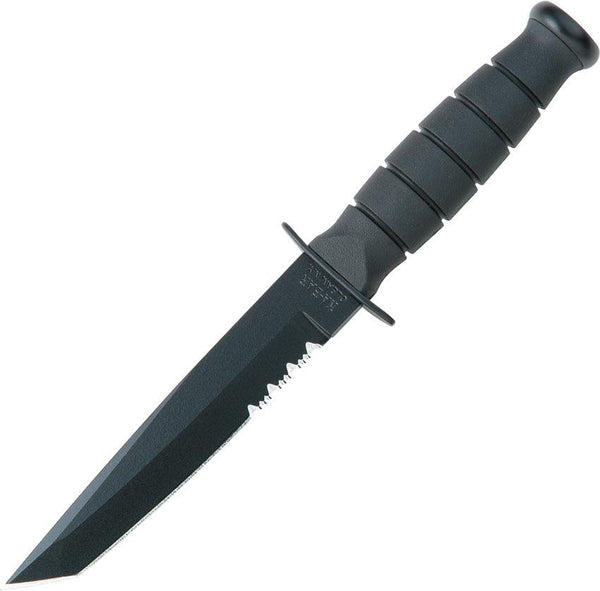 Ka-Bar Short Ka-Bar Black Grooved Kraton G Coated Tanto 1095HC - Knives.mx