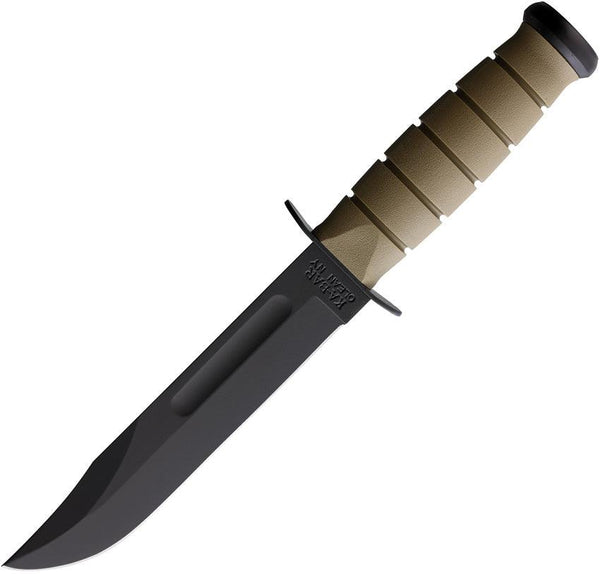 Ka-Bar USA Fighting Knife Tan Grooved Kraton Coated 1095HC - Knives.mx