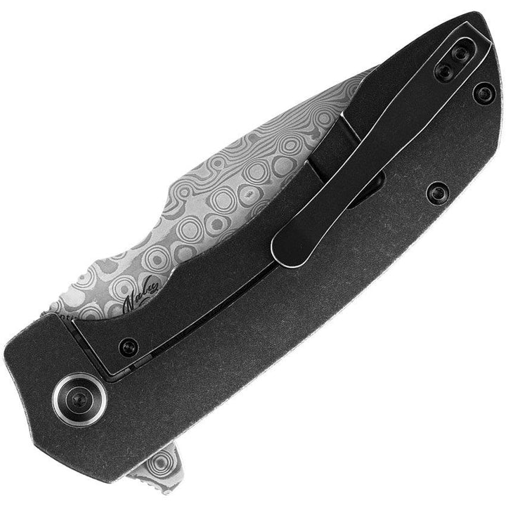 Kansept Knives Entity Framelock Black Stonewash Titanium Damascus - Knives.mx