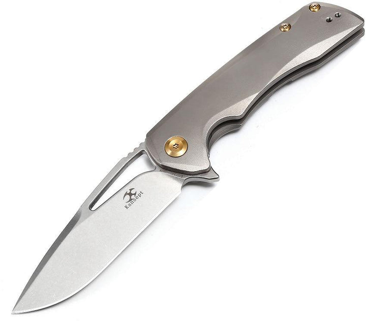 Kansept Knives Kryo Framelock Orange Peel Titanium S35VN - Knives.mx