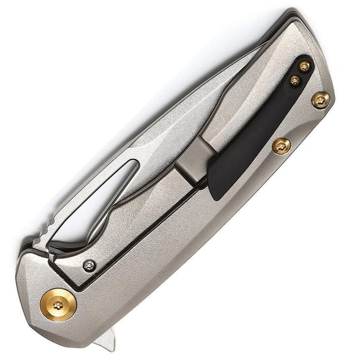 Kansept Knives Kryo Framelock Orange Peel Titanium S35VN - Knives.mx