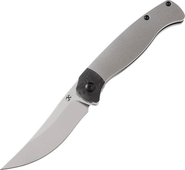 Kansept Knives Mujir Framelock Orange Peel Titanium CF S35VN - Knives.mx
