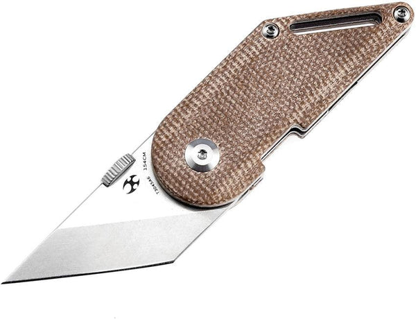 Kansept Knives Pinkerton Dash Linerlock Brown Micarta Stonewash Tanto 154CM - Knives.mx