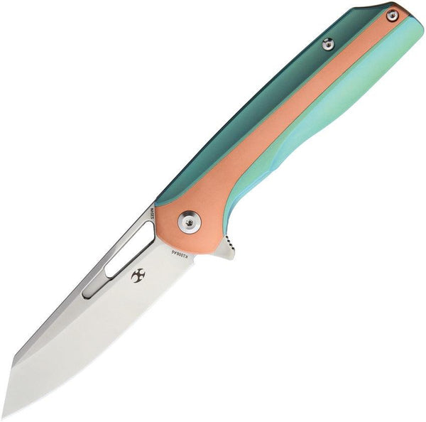 Kansept Knives Shard Framelock Green Titanium / Copper inlay CPM S35VN - Knives.mx