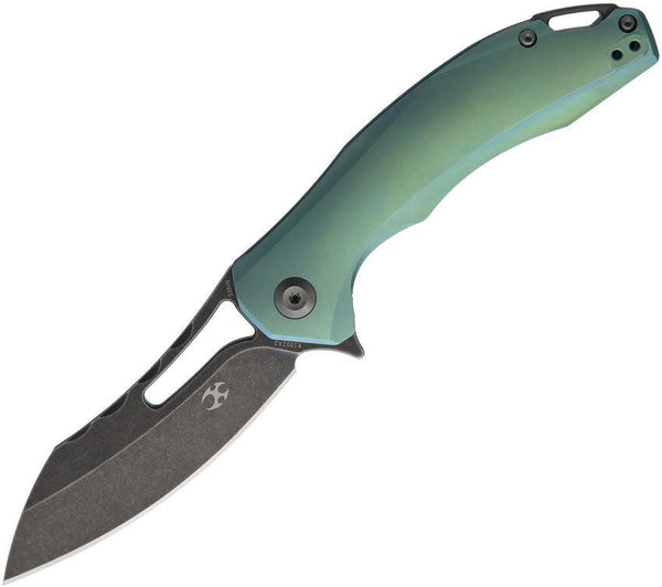 Kansept Knives Spirit Framelock Green Titanium Black SW S35VN - Knives.mx