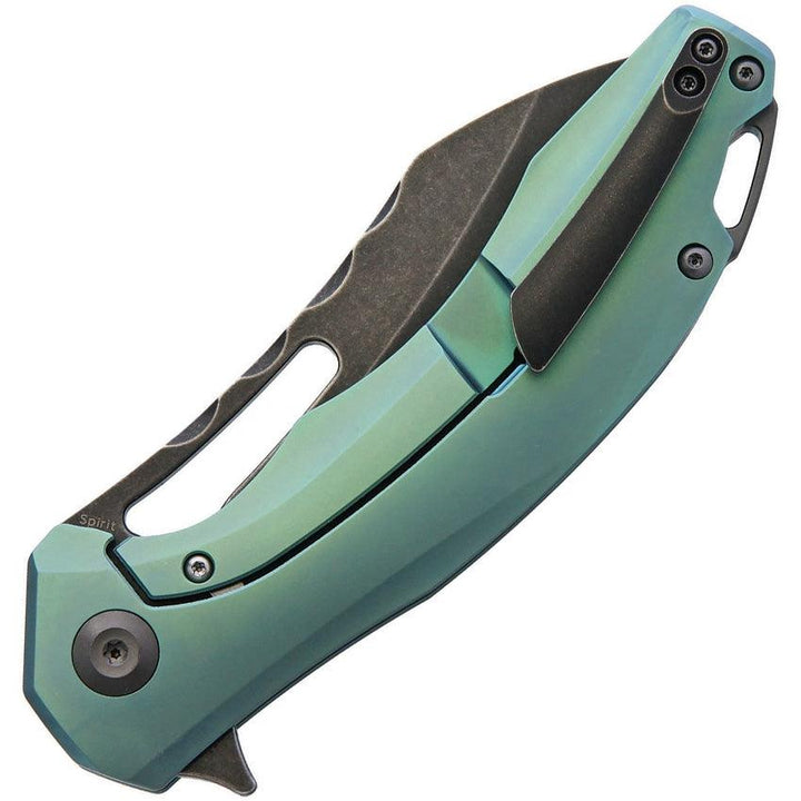 Kansept Knives Spirit Framelock Green Titanium Black SW S35VN - Knives.mx