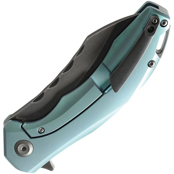 Kansept Knives Spirit Framelock Green Titanium Black SW S35VN - Knives.mx