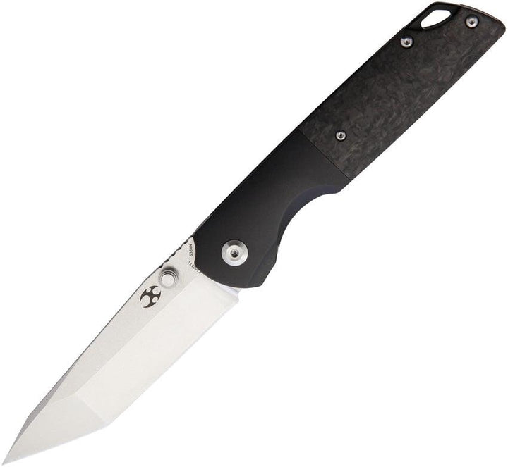 Kansept Knives Warrior Framelock Black CF / Titanium CPM S35VN - Knives.mx