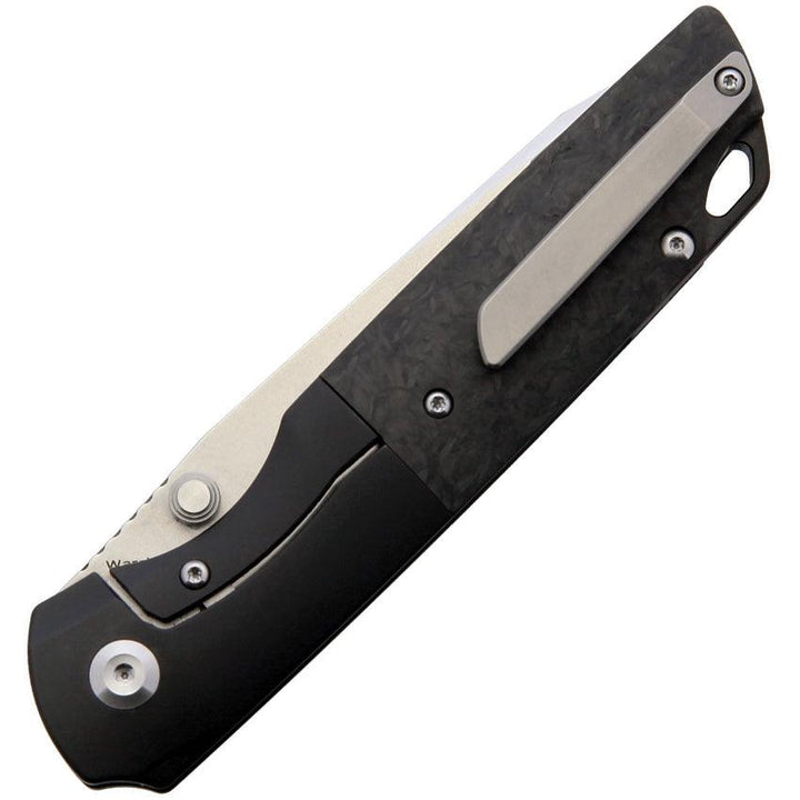 Kansept Knives Warrior Framelock Black CF / Titanium CPM S35VN - Knives.mx