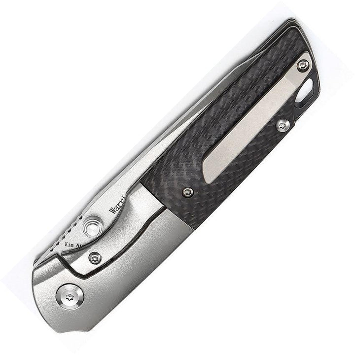 Kansept Knives Warrior Framelock Gray CF / Titanium CPM S35VN - Knives.mx