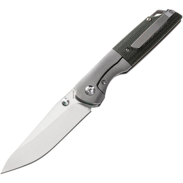 Kansept Knives Warrior Framelock Gray Micarta / Titanium CPM S35VN - Knives.mx