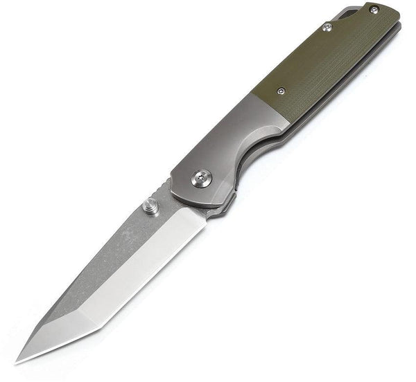 Kansept Knives Warrior Framelock Green Micarta / Titanium CPM S35VN - Knives.mx
