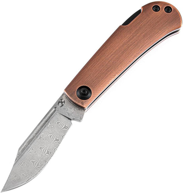 Kansept Knives Wedge Lockback Copper Damascus - Knives.mx