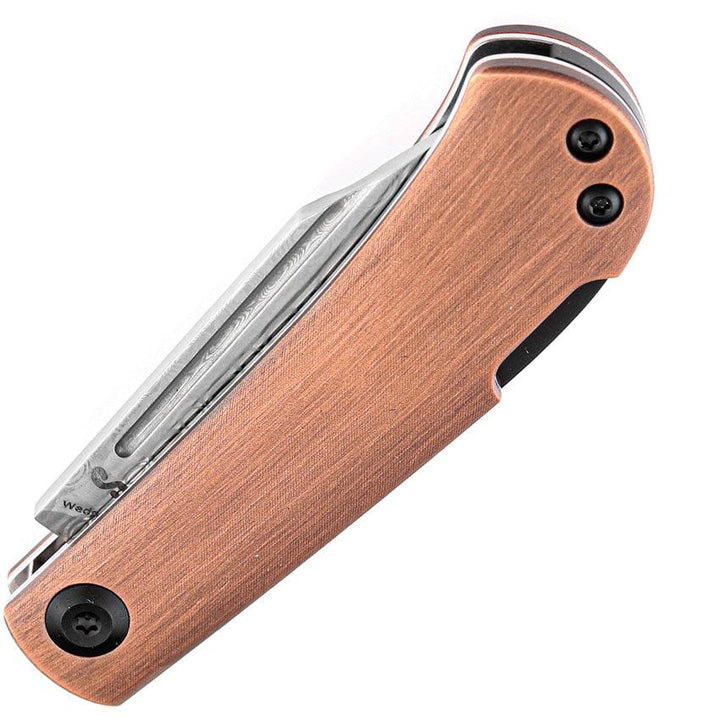 Kansept Knives Wedge Lockback Copper Damascus - Knives.mx