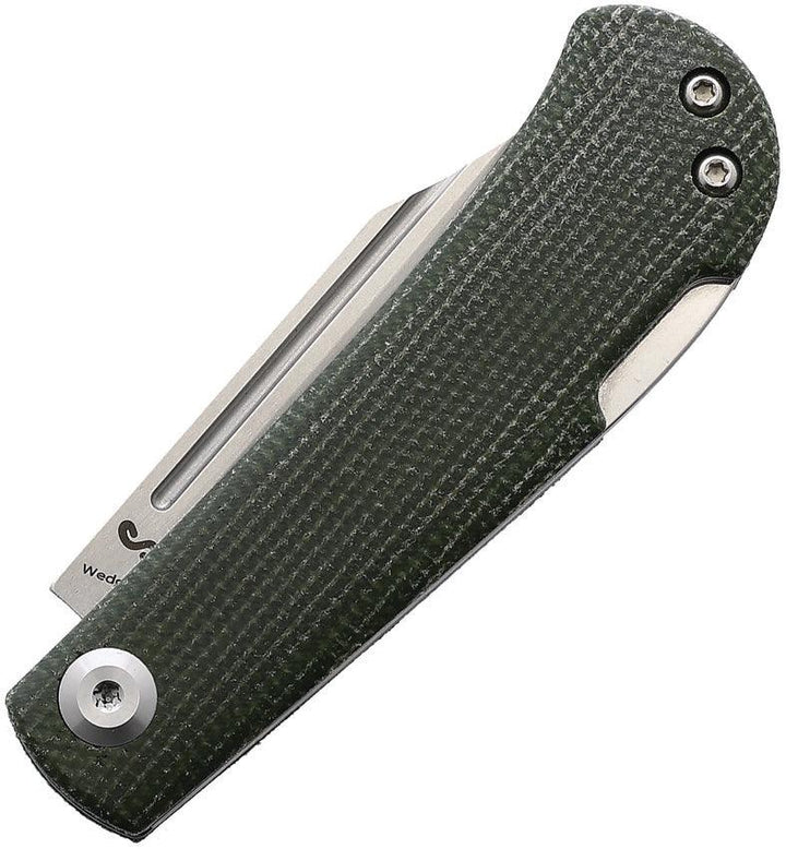 Kansept Knives Wedge Lockback Micarta Green Micarta Stonewash 154CM - Knives.mx