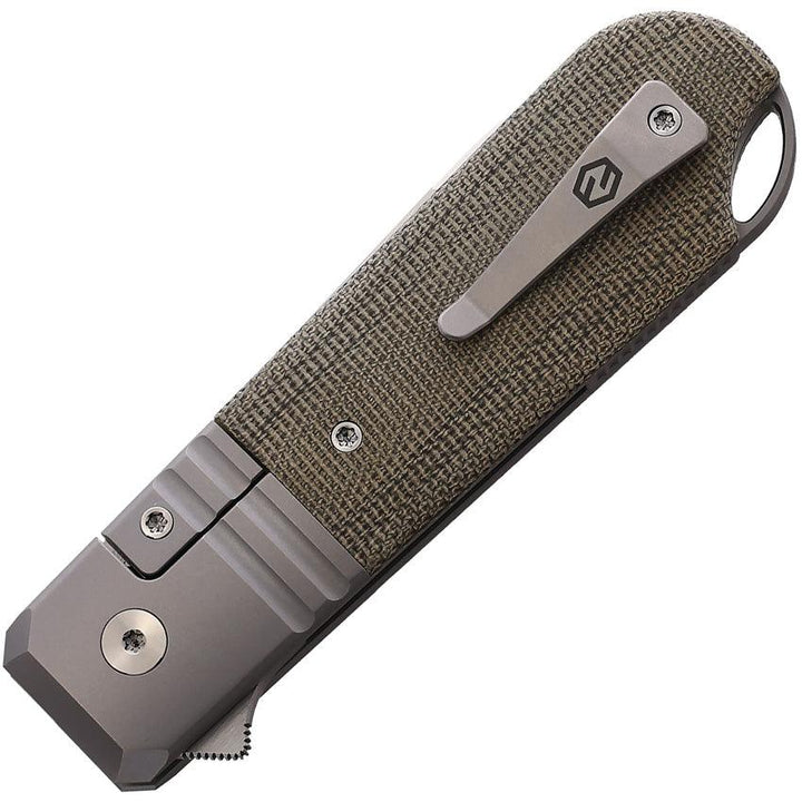 KARBON Ahoy Framelock Green Micarta Satin Bohler M390 - Knives.mx